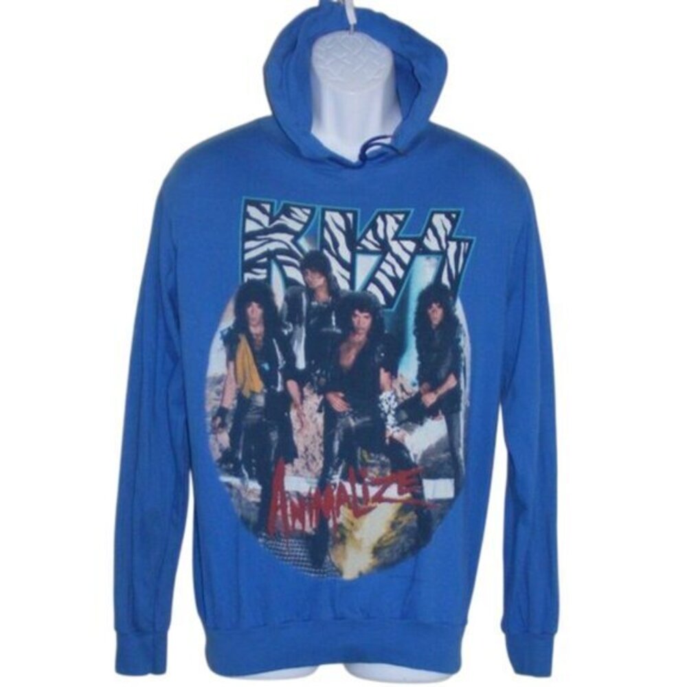 KISS Concert Tshirt, M/L, Hoodie, Animalize 1984, Blue, Long sleeves, VI…